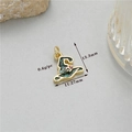 Glittery black wizard hat pendant charm in golden frame for vintage jewelry DIY - Golden Wizard Hat