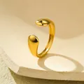 Detailed view of gold 18k irregular open ring showing weight 1.9g and 1.74cm diameter - NMSR-H248-8/Water Drop Bean