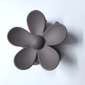 Matte dark brown flower hair claw clip in a minimalist 5-petal design for women - 7cm / Coffee