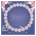 Rosa Zebrastein Armband mit silbernem Herzanhänger und Gravur Mom auf Geschenkkarte - An meine beste Mama / Rosenquarz