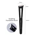 Sculpting face foundation brush with black matte handle and 28mm angled soft bristles - 867 Sculpting Face Foundation Brush