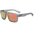 Gafas de sol deportivas polarizadas con montura gris mate y lentes naranja rojo - Montura Gris Translúcida Lentes de Espejo Rojo