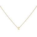 Minimalist 18K gold letter E pendant necklace with delicate cable chain for women - Gold E