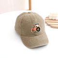 Gorra de béisbol infantil de algodón caqui con bordado de tractor y visera curva - 52CM(2-6 Años) / Caqui