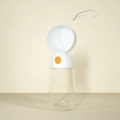 Portable pet water bottle for dogs with white trough and orange button foldable design - Travel Cup / White