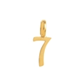 Minimalist number 7 pendant in 18k gold plated stainless steel on white background - Number 7 / Gold