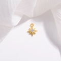 Colgante de estrella de ocho puntas en plata S925 dorada con circonita brillante - Oro Circonita Blanca Estrella de Ocho Puntas Grande