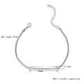 Polished silver stainless steel box chain ID bracelet for men with adjustable clasp - Box Chain / Steel