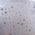 Pegatinas de uñas marinas M-638 con relieve dorado, conchas y perlas detalladas - M-638 Bronceado