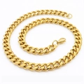 Classic 18K gold plated stainless steel Cuban link chain with secure lobster clasp - 10mm / 60CM
