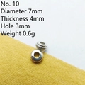 Macro detail of 7mm antique silver spacer bead with floral engraving for DIY jewelry - 10#
