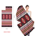 Ethnic geometric pattern microfiber beach towel 160x80cm with quick-dry fabric - Red and Blue Ethnic Geometric (STJ202327) / 160x80cm
