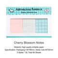 Cute cherry blossom series sticky notes with three plaid designs and 90 total sheets - 3# Cherry Blossom Love Story