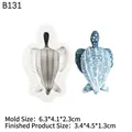 Stampo in silicone a tartaruga marina per fondente e resina con campione blu - B131 Grigio (Tartaruga Marina)