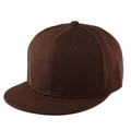 Cappellino hip-hop classico marrone scuro con visiera piatta e design a sei pannelli in cotone - Regolabile / caffè