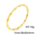 Poliertes 18K vergoldetes Bambus-Gliederarmband in 58x50mm mit minimalistischem Design - Goldener Bambus-Stil (KB153857-KLX)