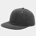 Detail view of washed dark grey baseball cap showing metal eyelets and reinforced stitching - Adjustable / Black
