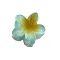 Blue and yellow gradient transparent glitter flower hair claw clip for women - Frangipani Hair Clip / Blue