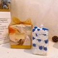 Blueberry cream scented candle in glass jar with elegant Sweet Love gift box packaging - Blueberry