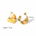 Orecchini a cerchio a C spessi placcati oro 18k, diametro 19,3mm e peso totale di 13,1g - Oro (TE6085-G)