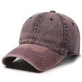 Gorra de béisbol de mezclilla lavada vintage en marrón rojizo con seis paneles - Morado