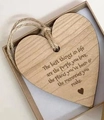 Wooden heart ornament for new parents in gift box with Merry Christmas engraving - O (7.5*7.5) Warm Engraving - Heart Wood + Box