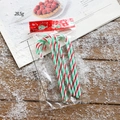 6er-Set rote grüne und weiße spiralförmige Zuckerstangen aus Kunststoff für Tannenbäume - Rot & Grün