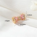 Golden bow-shaped 14k gold plated jewelry clasp with pink gemstone for DIY necklaces - 14K Gold / Pink Zirconia