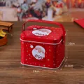 Rote festliche Weihnachtsmann Blechdose mit Griff für Weihnachtsgeschenkverpackungen - Weihnachtsmann