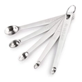 5-piece stainless steel mini measuring spoon set with engraved fractional scales - 5-Piece Mini Measuring Spoon Set