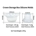 Molde de silicona para caja de joyas de corona con etiquetas de medidas y peso - Molde de Silicona para Caja de Almacenamiento de Corona