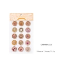 3D relief cream cake theme wax seal stickers with floral and bear patterns, 15 pieces - Cream Cake