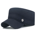Berretto militare piatto invernale da uomo blu navy con emblema in metallo laterale - Regolabile / Blu navy
