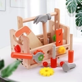 Children's wooden tool box set with colorful screws and nuts for educational play - Multifunctional Tool Box English