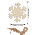 Wooden snowflake Christmas ornament with hemp rope measuring 7.8cm in diameter - Snowflake / 10 Pieces Pack