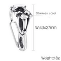 Retro stainless steel leopard head clasp, 43x27mm silver metal buckle weighing 18g - Leopard Head Style (KLJ8558-KJX)