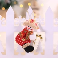 Plüsch-Schneemann-Anhänger mit rot-kariertem Hut und goldenem Zuckerstangen-Dekor - Schneemann Mit Zuckerstange