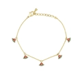 Adjustable gold chain bracelet featuring colorful watermelon slice charms in zircon - Watermelon Shape Style (XL00126)