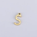 DIY jewelry charm featuring a polished 18K gold letter S pendant with a top loop - S (Bracelet Accessory) / Gold
