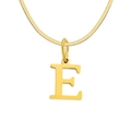 Minimalist gold-plated letter E pendant with sleek flat snake chain necklace for women - Letter E / 1 Piece / Gold