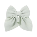 Floral chiffon mint green oversized bow hair clip with textured ribbon details - Mint Green