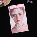 Face and body gem sticker set with sparkling clear crystals for festival makeup looks - Elegant Forehead and Neck Set (White 1)