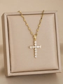 Gold - Eleven Stone Cross (196052-GD)