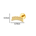 Piercing labret in titanio G23 dorato con doppia fila di zirconi e retro piatto - Stile Curvo a Doppia Fila (T2581-3#) / Oro