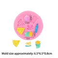 Molde de silicona rosa para mini comida rápida como papas y cola, 6,5x6,5x0,8 cm - 2# Serie de Comida Rápida / Rosa