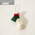 White felt Christmas stocking ornament with gold snowflake embroidery and red bow detail - White Christmas Sock / 1 Piece