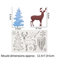 Molde de silicona navideño con alce, abeto y copos para decoraciones de fiesta - 2# Alce Copo de Nieve / Gris