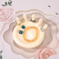 Nordic resin hand-shaped jewelry holder for rings and bracelets on floral background - Five-Finger Beige