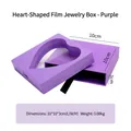 Purple heart-shaped PE film jewelry display box for rings and necklaces, 10x10x3cm size - 10*10*3cm / Purple Heart Single Sleeve
