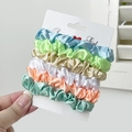 Set of six colorful satin scrunchies in candy colors on a display card for women - 4# Morandi Light Colors 6Pcs Set